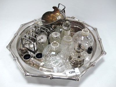 Lot 1295 - Early XIX Century Bottles, silver plated toast...