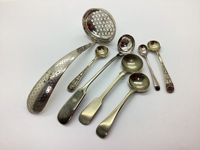 Lot 11 - A Dutch Sifter Spoon, the tapering handled...