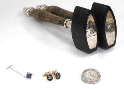 Lot 1323 - Two Early XIX Century Masonic Gavels with...