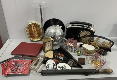 Lot 1025 - 1950s Style Radio, mirror ball, brass sprayer,...