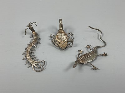 Lot 23 - Three Novelty Far Eastern Insect Models, each...