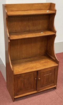 Lot 1535 - Small Oak Waterfall Bookcase with a 3/4...