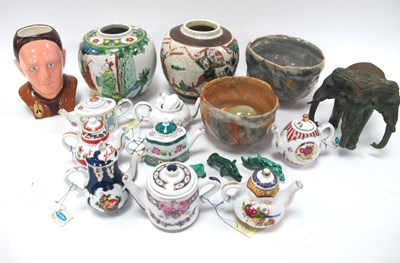 Lot 1202 - Oriental Ginger Jars (No Lids), crackleware...