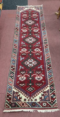 Lot 1566 - Middle Eastern Wool Tassled Runner with Three...