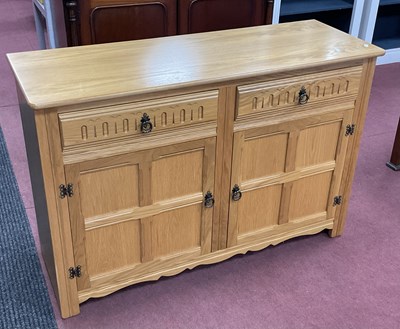 Lot 1530 - Light Oak Dresser Base, with two top drawers,...