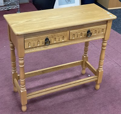 Lot 1507 - Light Oak Side Table, with two top drawers,...