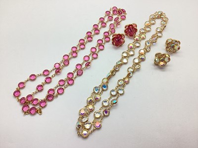 Lot 108 - Swarovski; A Gold Plated Bezel Set Pink...