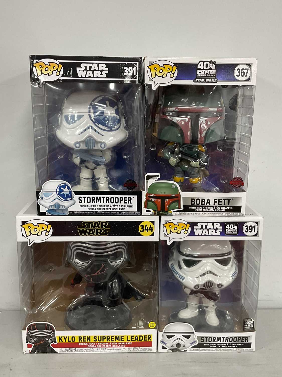 Lot 408 - Four Funko Pop! Star Wars themed vinyl bobble...