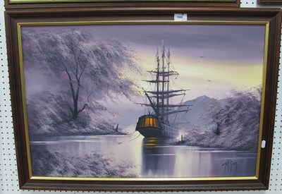 Lot 1500 - Tom Gower (British Born 1938) Moored Galleon...