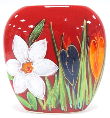 Lot 1265 - Anita Harris 'Spring Floral Medley' Purse Vase,...