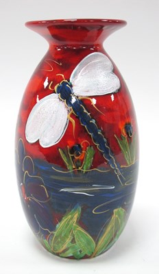 Lot 1252 - Anita Harris 'Dragonfly Brook' Minos Vase,...