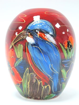 Lot 1248 - Anita Harris 'Kingfisher' Delta Vase, gold...