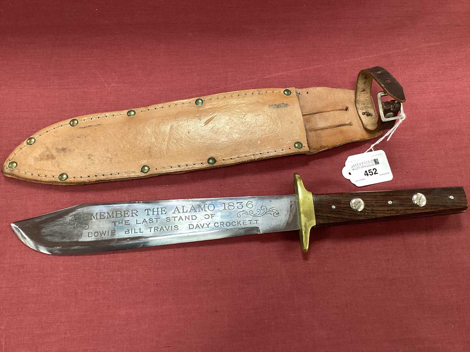Lot 452 - Commemorative Bowie Knife, marked on blade...