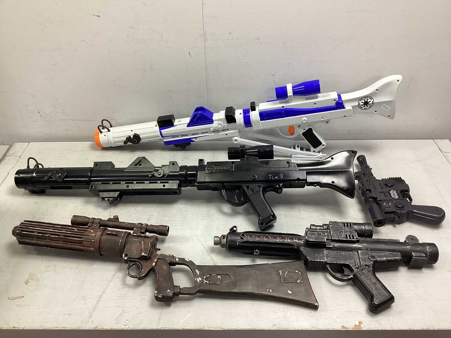 Lot 336 - Five Plastic Toy Blasters / Rifles. All With...