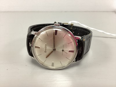 Lot 219 - BULOVA; A Gent's Wristwatch, the signed dial...