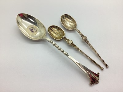 Lot 39 - A Hallmarked Silver Spoon; together with two...