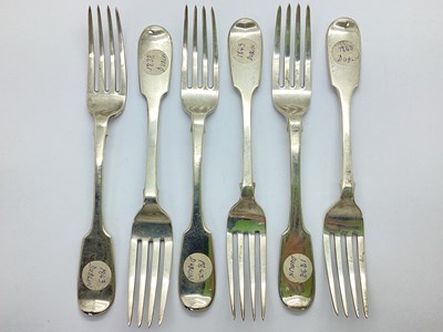 Lot 46 - A Matched Set of Six Hallmarked Silver Fiddle...