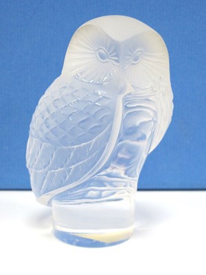 Lot 1016 - A Lalique Glass Model of an Owl, with frosted...