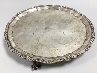 Lot 52 - A Hallmarked Silver Waiter, Mappin & Webb,...