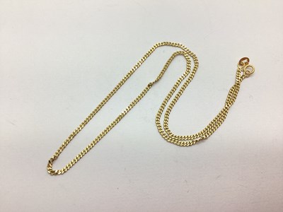 Lot 93 - A 9ct Gold Fine Curb Link Chain, 40cm long...