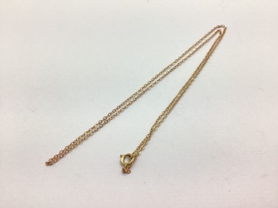 Lot 95 - A Dainty Fancy Link Chain, stamped "9ct", 40cm...