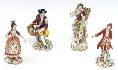 Lot 1267 - Sitzendorf, Two Porcelain Flower Seller...