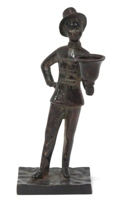 Lot 1389 - XX Century Bronze Figure of a Boy, wearing a...