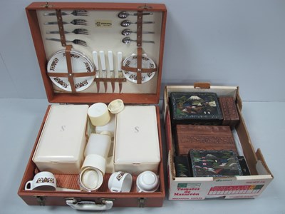 Lot 1063 - Sirram Picnic Set. Two jewel boxes, Two boxes.