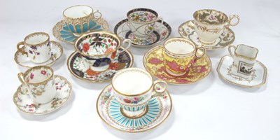 Lot 1188 - Hand-painted XIX Century Cups and Saucers...