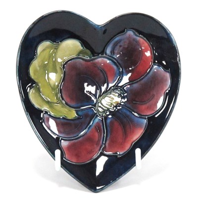 Lot 1207 - Moorcroft 'Clematis' Design Heart Shaped Dish...