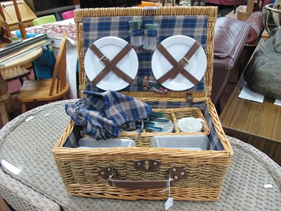 Lot 1571 - A wicker Picnic Basket With fitted interior...