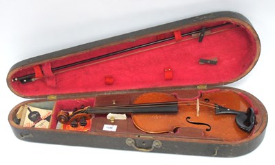 Lot 1349 - XIX Century Violin with Symmetrical Design to...