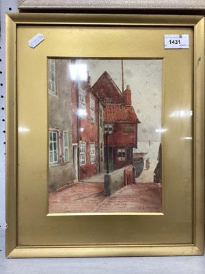 Lot 1431 - Elizabeth Styring 'Old Whitby' Yard Scene,...