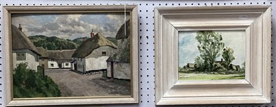 Lot 1430 - W. Lambert Bell, village of thatched white...