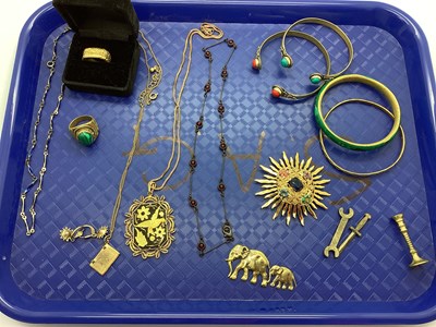 Lot 123 - A Small Collection of Gilt Coloured Jewellery,...