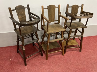 Lot 1523 - Three Small Childs Correction Chairs. (3)