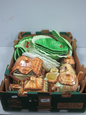 Lot 1007 - Beswick and Other Leaf Moulded Dishes, Cottage...