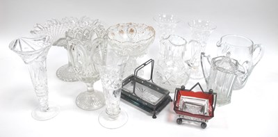 Lot 1169 - Cut Glass Water Jugs, vases, bonbon dishes on...