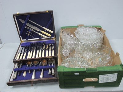 Lot 1089 - Pressed Glassware:- One Box, together with a...