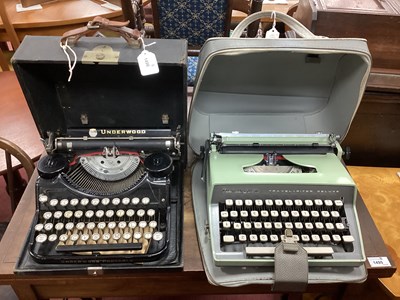 Lot 1496 - XX Century Underwood U.S.A Portable Typewriter,...