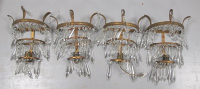 Lot 1084 - Four XX Century Gilt Wall Brackets, with...