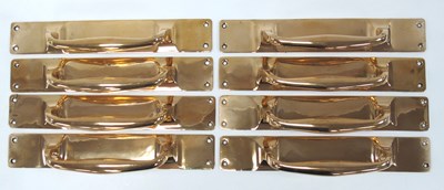 Lot 1411 - Set of Eight Victorian Polished Brass Door...