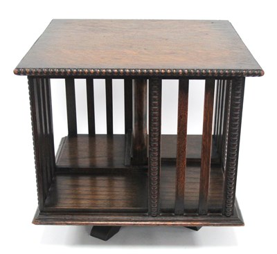 Lot 1324 - 1930's Oak Table Top Revolving Bookcase, with...