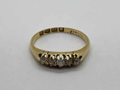 Lot 68 - A Victorian 18ct Gold Five Stone Diamond Ring,...