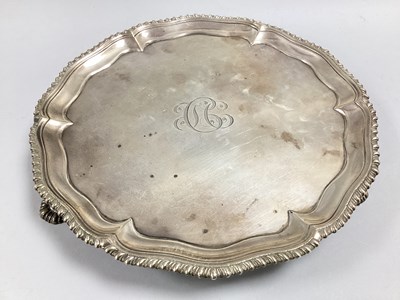 Lot 49 - A Georgian Hallmarked Silver Salver, E.C,...