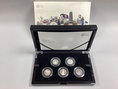 Lot 126 - 2019 Royal Mint Silver Proof 50p Five Coin Set,...