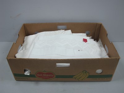 Lot 1085 - Crochet and Embroidered White Table Linen:-...