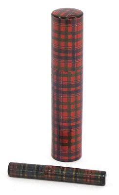 Lot 1309 - Tartan Ware Cylindrical Boxes with Covers, the...