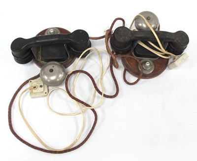 Lot 1390 - S.B & Co Bakelite Telephones, 'Press Key While...