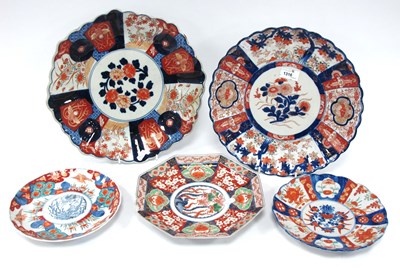 Lot 1316 - Oriental- Japanese Imari Chargers with Wavy...